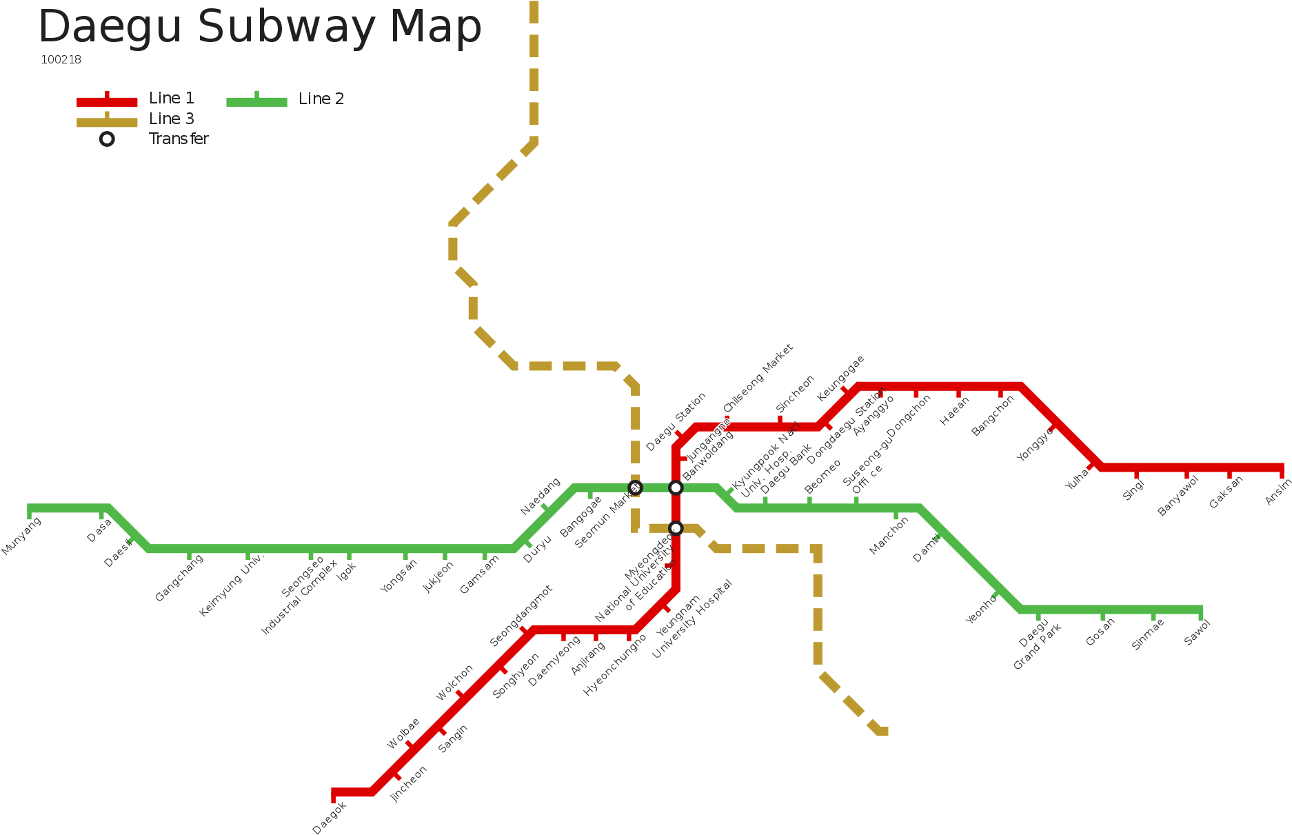 Daegu Metro Map - Daegu Subway Map English, HD Png Download PNG with transparent background