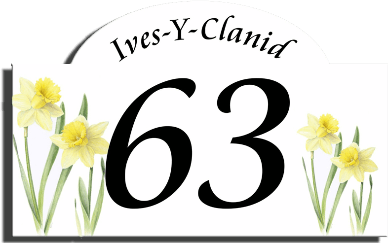 Daffodil Decorated Number63 Sign