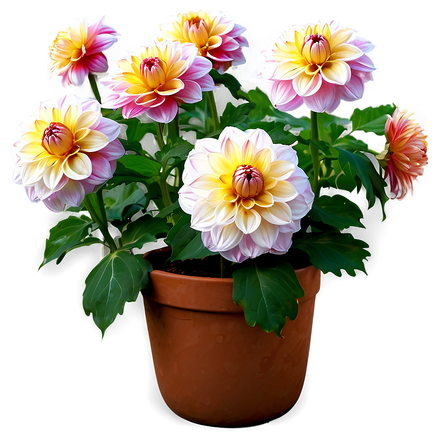 Dahlia Plant In Pot Png 06112024