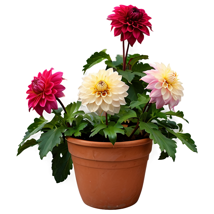 Dahlia Plant In Pot Png Vro84