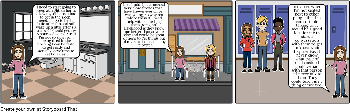 Daily Routine Comic Strip PNG with transparent background