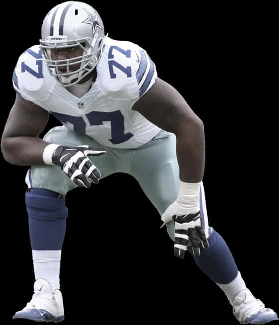 Dallas Cowboys Player Ready Position PNG with transparent background