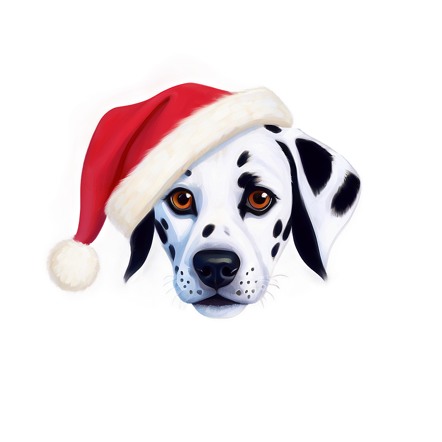 Dalmatian With Christmas Hat Png 06232024