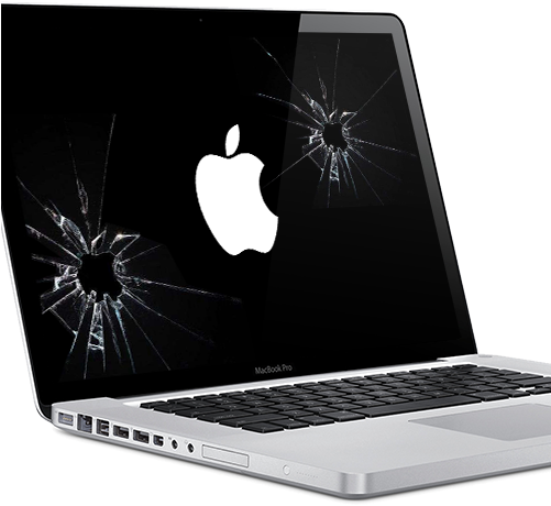 Damaged Mac Book Pro Screen PNG with transparent background