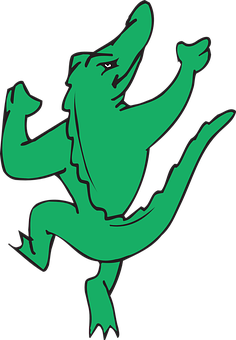 Dancing Alligator Cartoon PNG with transparent background