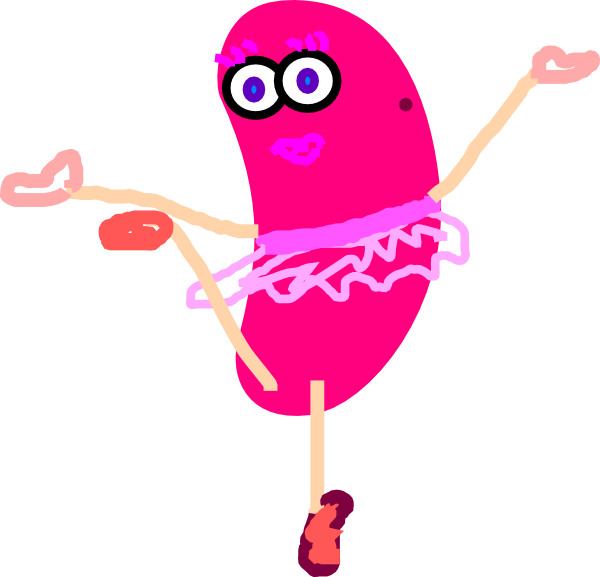 Bean Clipart Large - Pink Jelly Bean Cartoon, HD Png Download PNG with transparent background