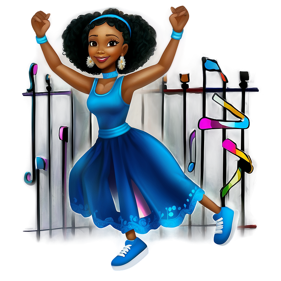 Dancing Black Girl Cartoon Png Xkh31