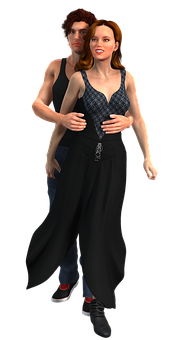 Dancing Couple3 D Render