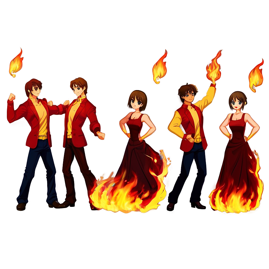 Dancing Flames Anime Png Aai11