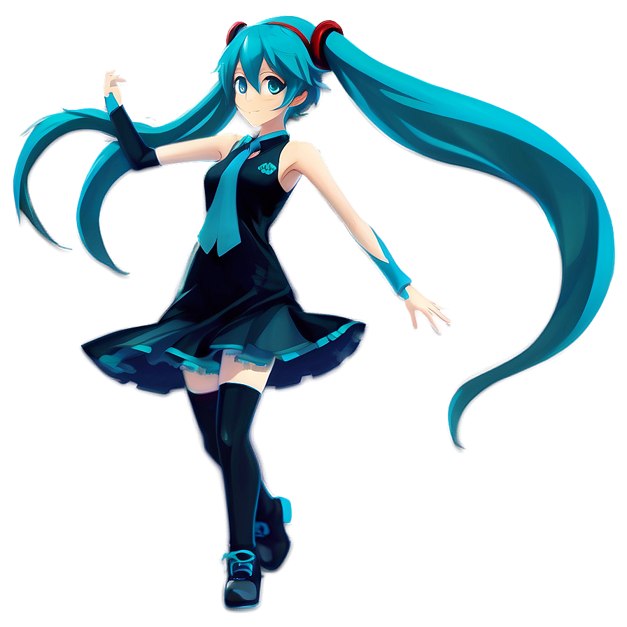 Dancing Hatsune Miku Illustration Png 48