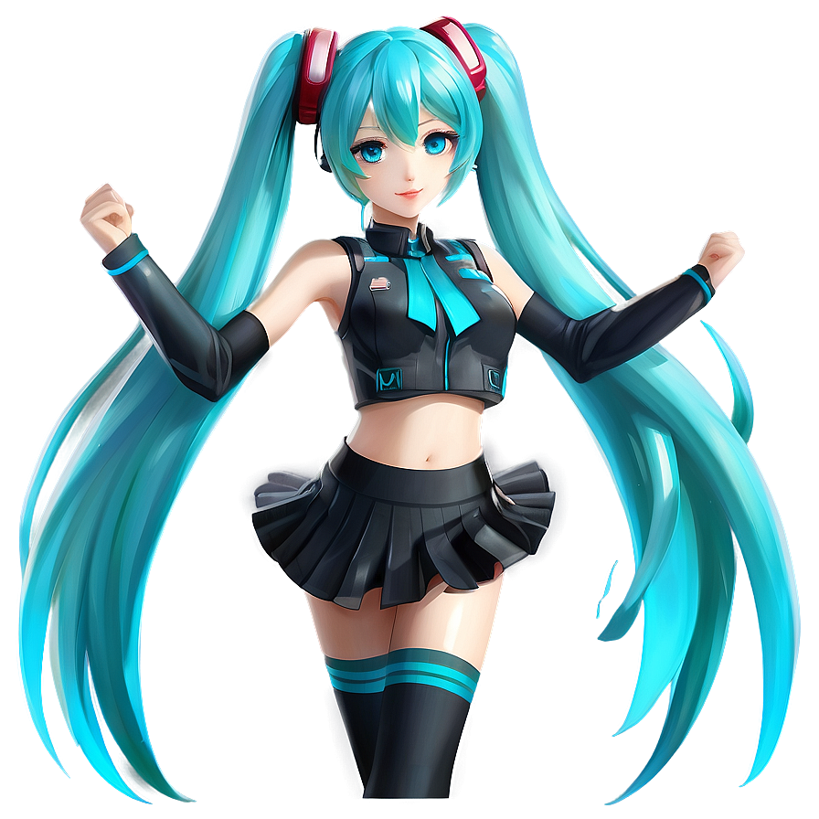 Dancing Hatsune Miku Illustration Png Sxv27