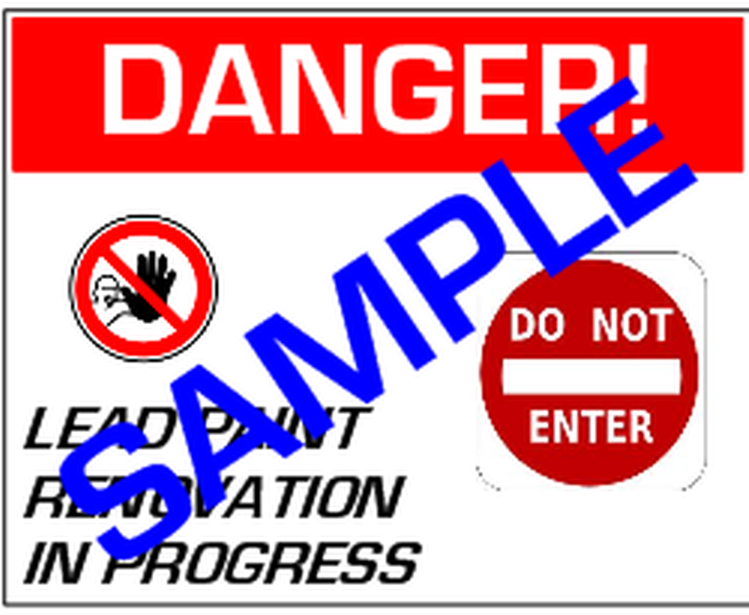 Danger Renovation Warning Sign Sample PNG with transparent background