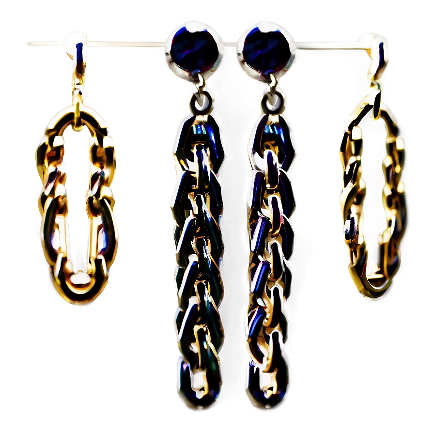 Dangling Chain Earring Png Rqu15