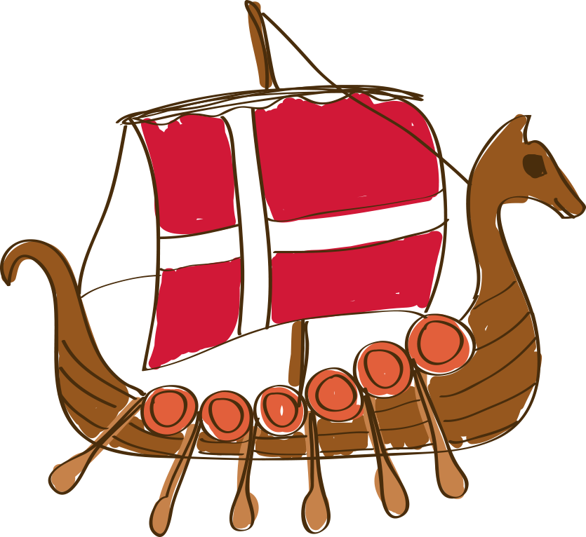 Danish Viking Ship Illustration