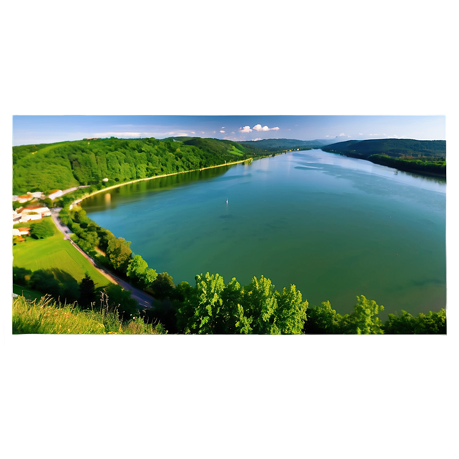 Danube River Austria Scenic View Png Usi