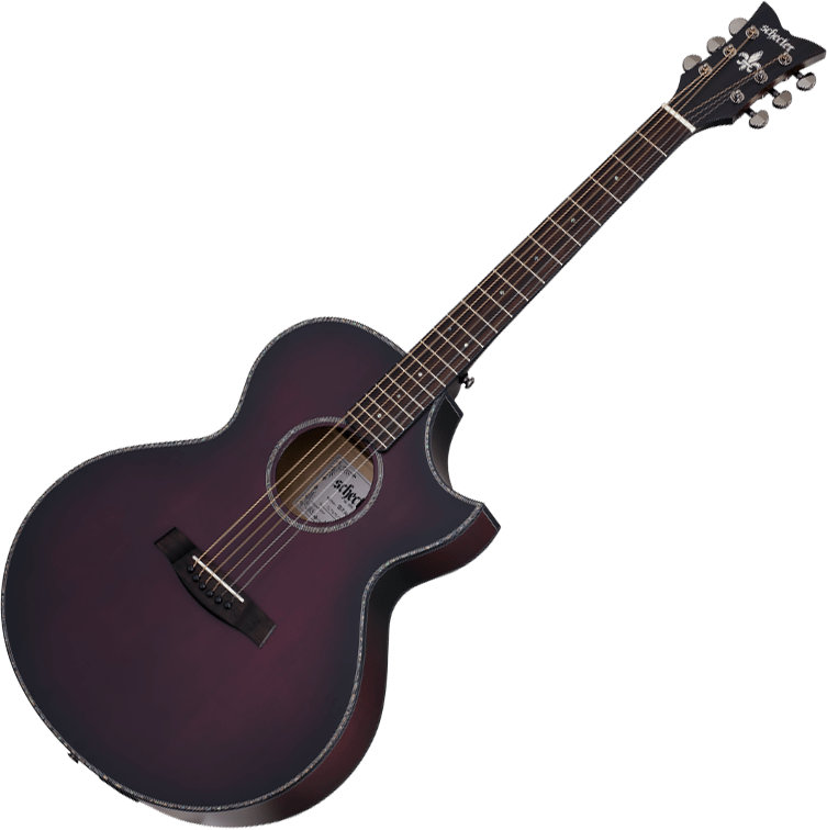 Dark Acoustic Guitar PNG image with a transparent background, free high-resolution download