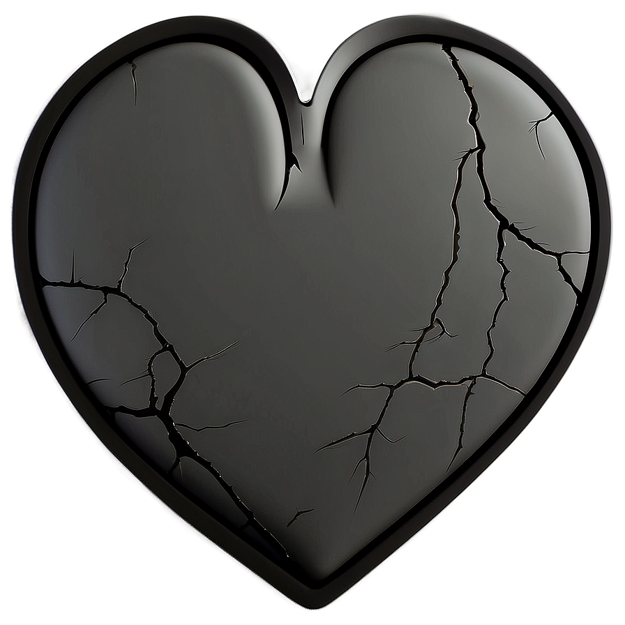 Dark Broken Heart Design Png 10