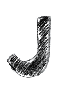 Dark Brushstroke Letter J