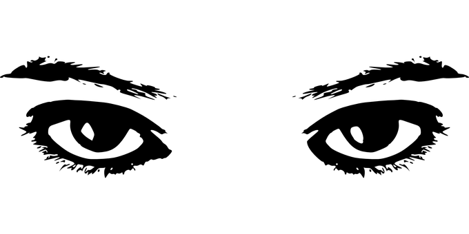 Dark Canvas Peeking Eyes PNG with transparent background