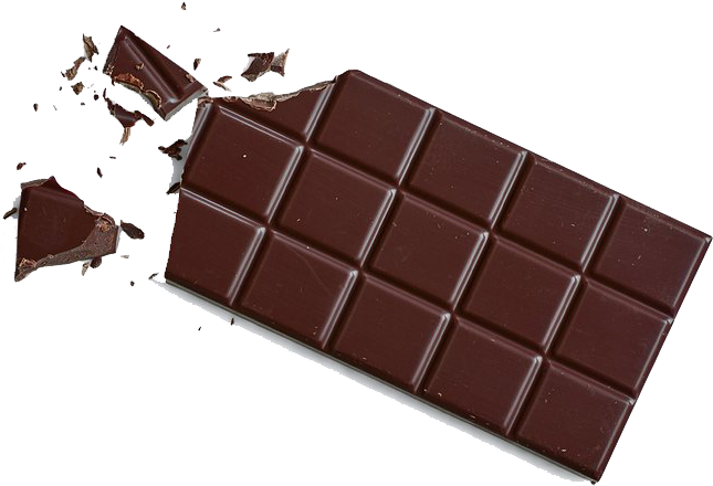 Dark Chocolate Bar Broken Piece PNG with transparent background