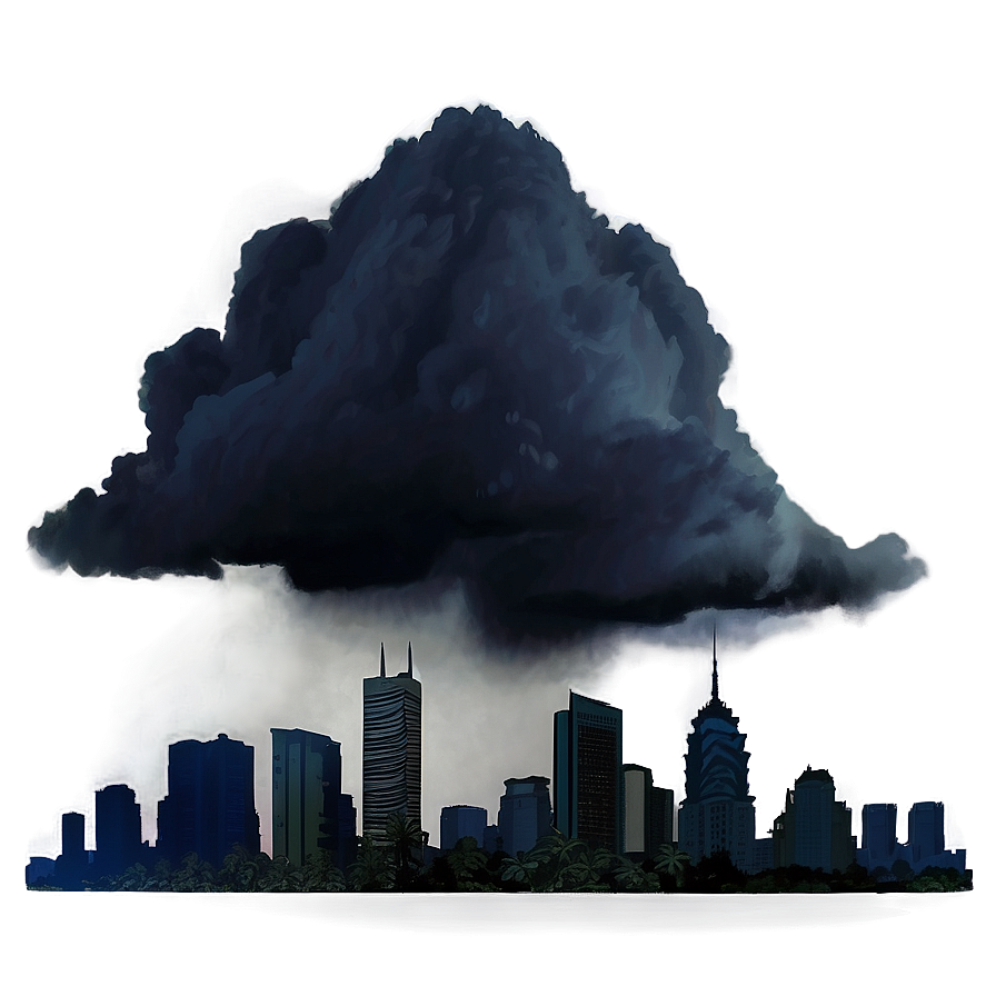 Dark Cloudy Skyline Png 06252024