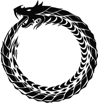 Dark Dragon Circle Art PNG with transparent background