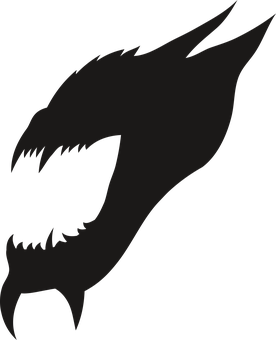 Dark Dragon Silhouette PNG with transparent background