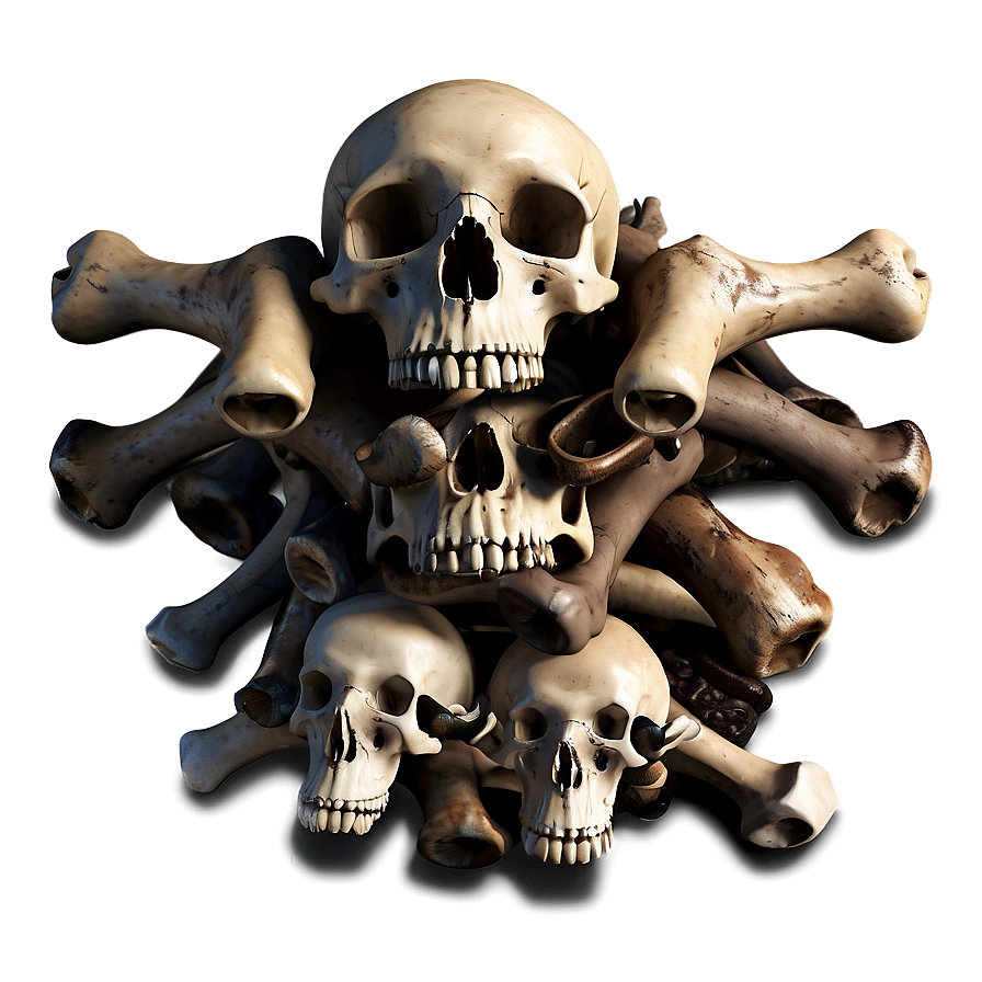 Dark Fantasy Bones Pile Png Jpf