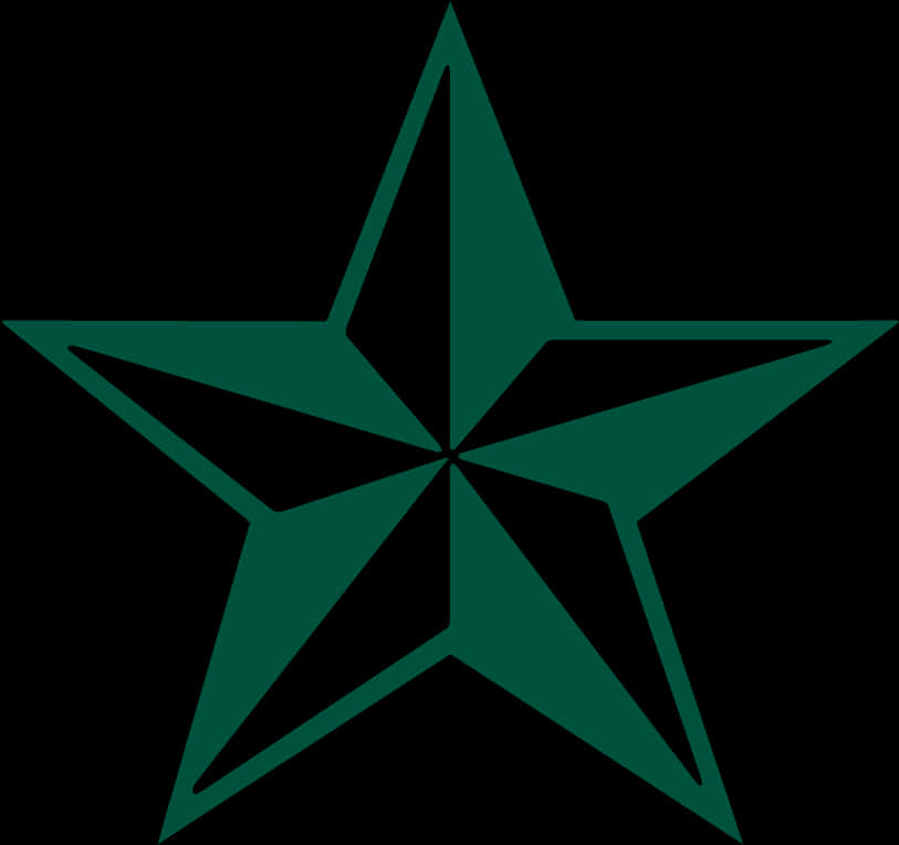 Dark Green Geometric Star