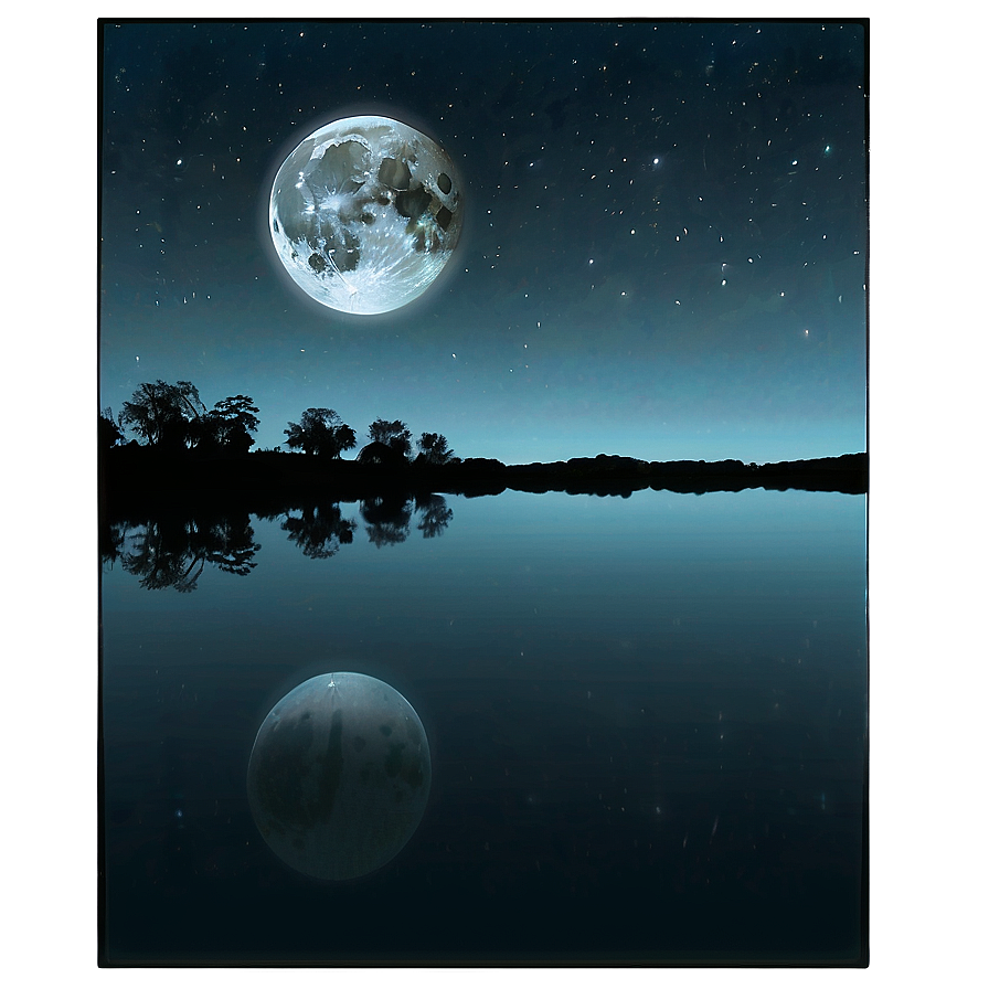 Dark Moon Over Water Png Bxm