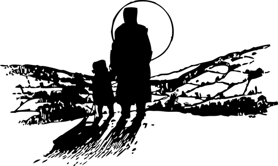 Dark Moon Silhouette Night Sky PNG with transparent background