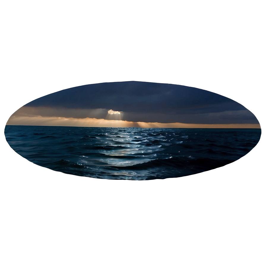 Dark Nighttime Ocean Png 5