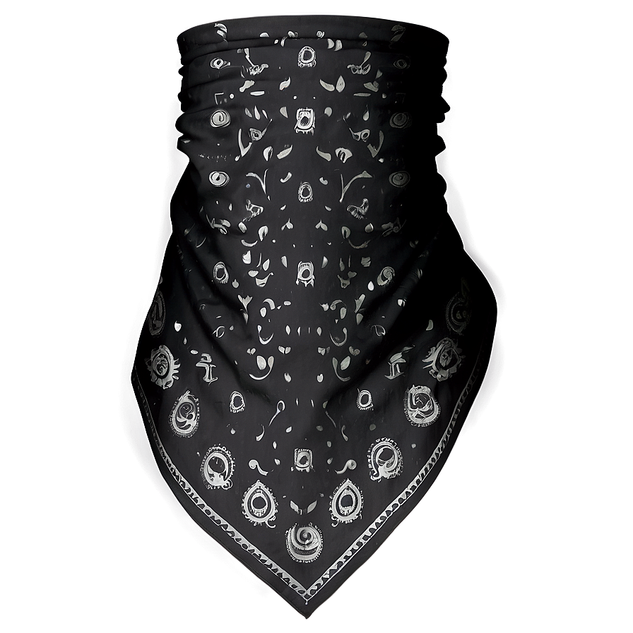 Dark Pattern Black Bandana Png 06122024