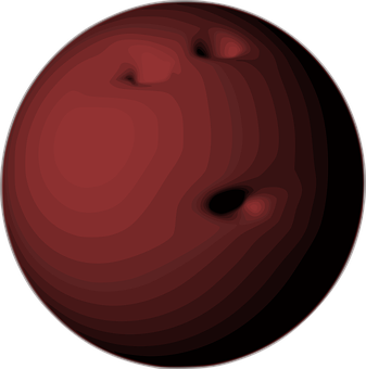 Dark Red Bowling Ball Top View PNG with transparent background