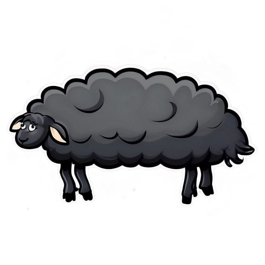 Dark Sheep Cartoon Png Kca