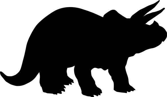 Dark Silhouette_ Dinosaur Exhibit PNG with transparent background