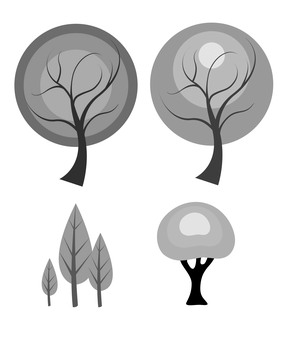 Dark Silhouette_ Tree Line_ Sunset PNG with transparent background