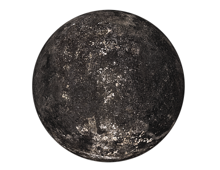 Dark Textured Celestial Body PNG with transparent background