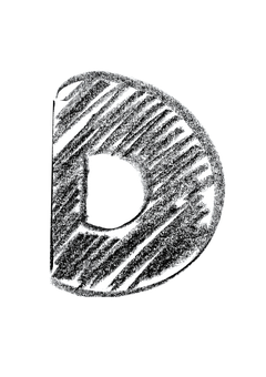 Dark Textured Letter D PNG with transparent background
