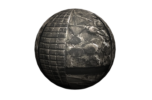Dark Textured Sphere3 D Render PNG with transparent background