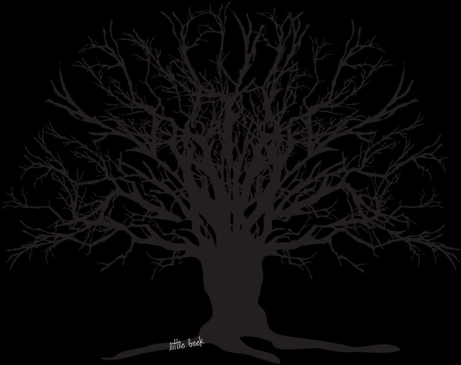 Creepy Tree Silhouette PNG with transparent background