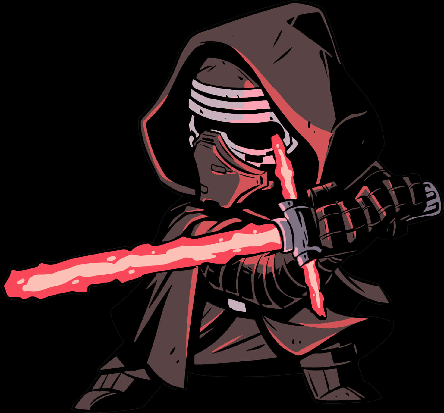 Dark Warrior With Lightsaber PNG with transparent background