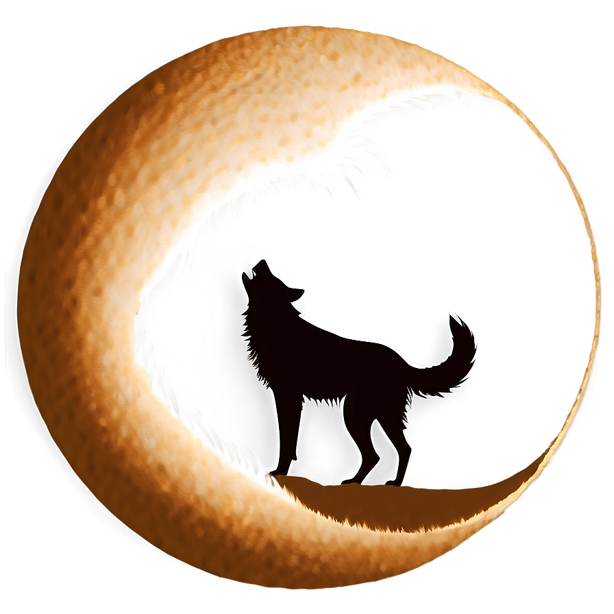 Dark Wolf Silhouette In Moon Png 68