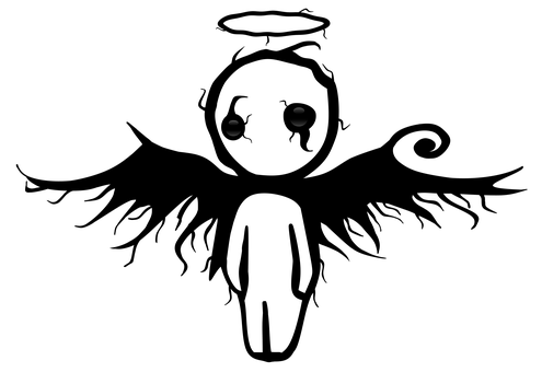 Darkness_with_ Emo_ Eyes PNG with transparent background