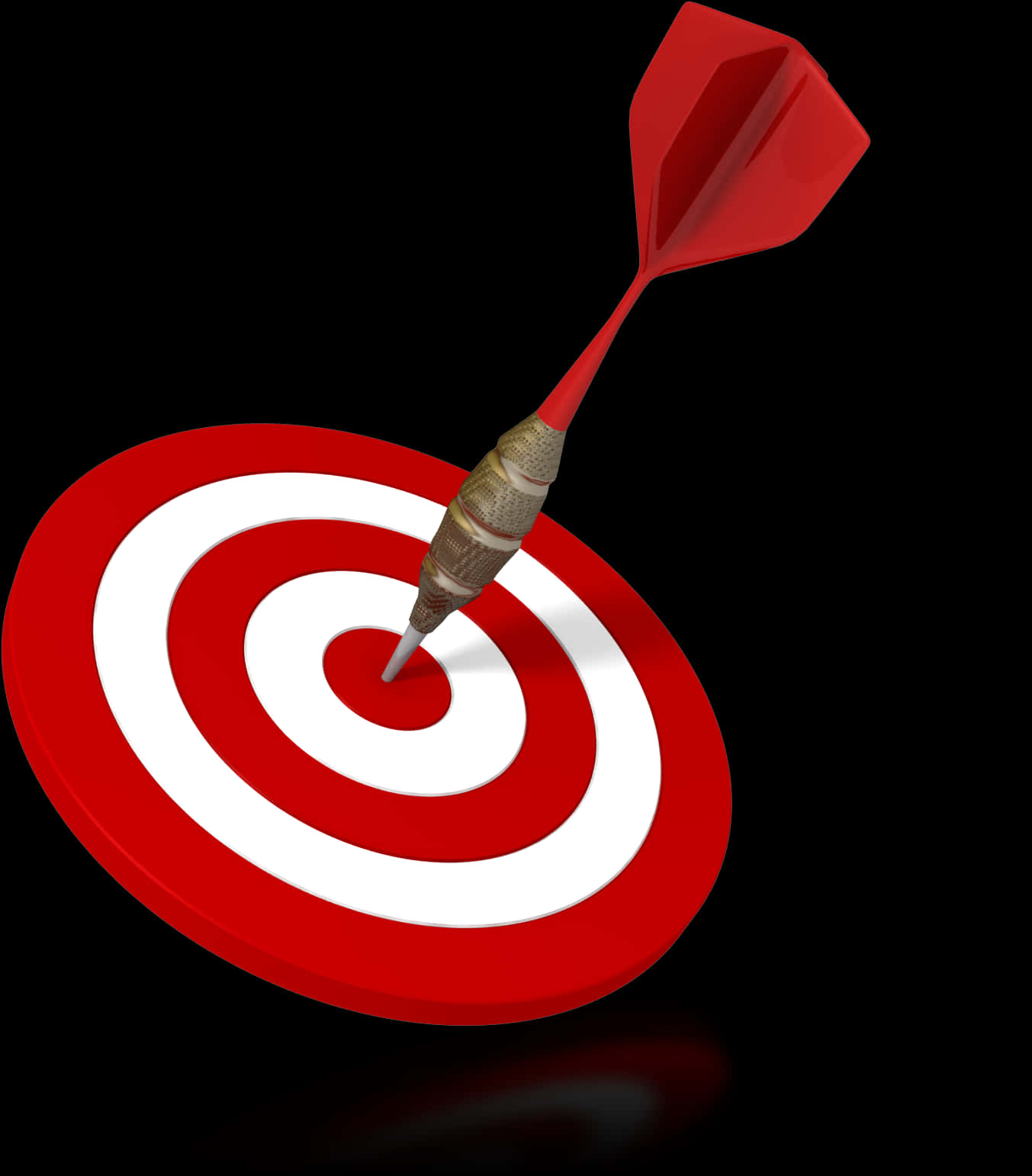 Dart Hitting Bulls Eye Target PNG with transparent background