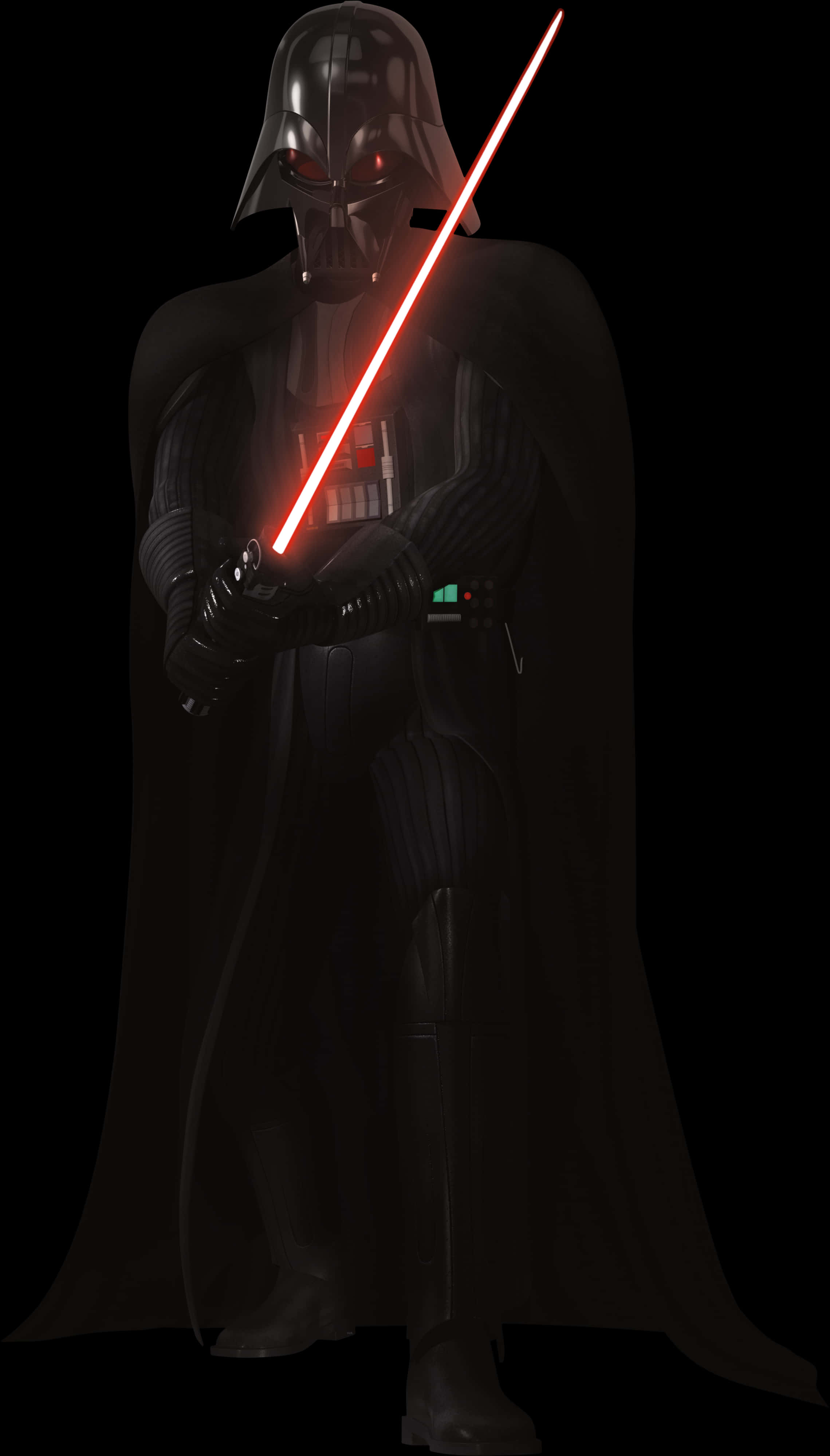 Darth Vader With Lightsaber PNG with transparent background