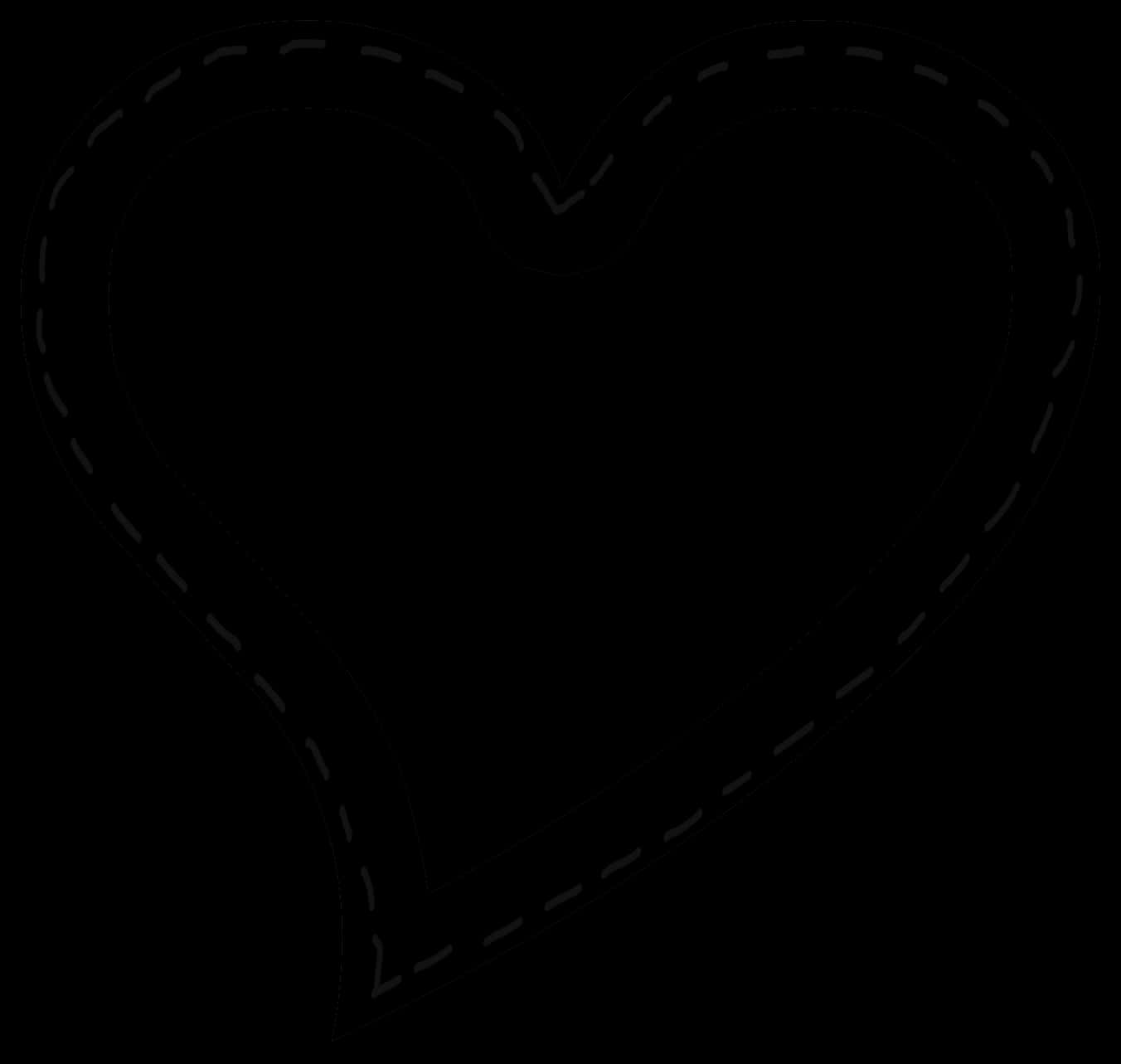 Dashed Heart Outline Black Background