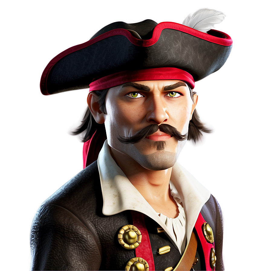 Dashing Pirate Portrait Png 06232024