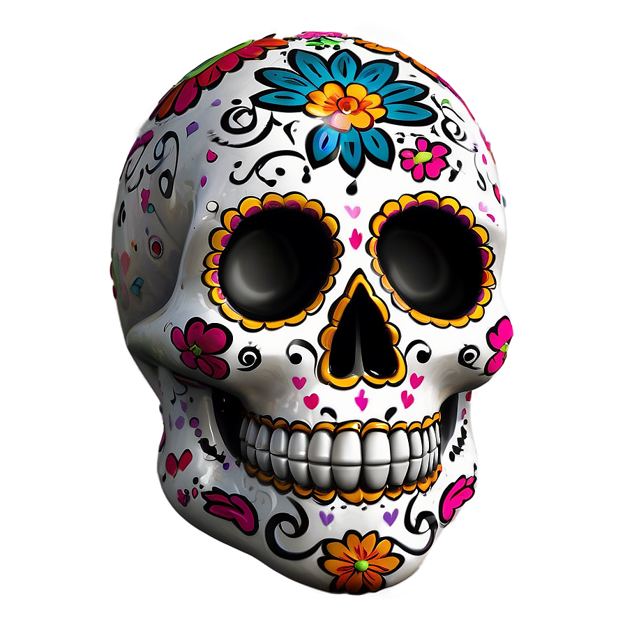 Day of the Dead Skull Art PNG 70 PNG with transparent background