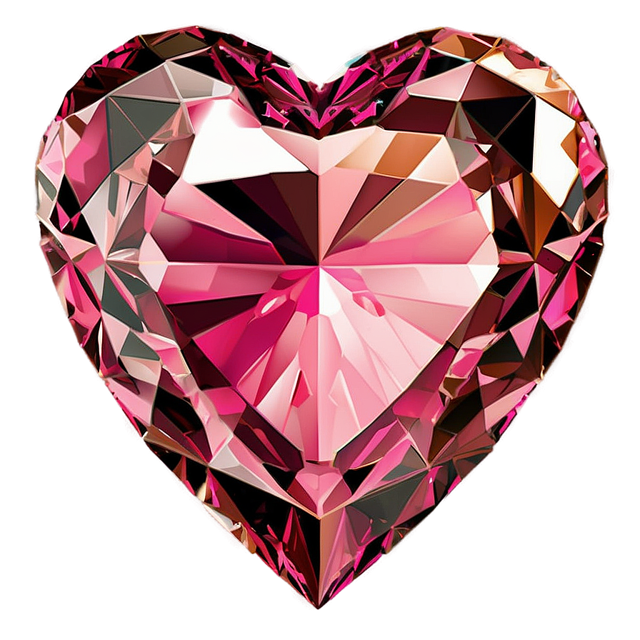 Dazzling Pink Heart Diamond Art Png 20